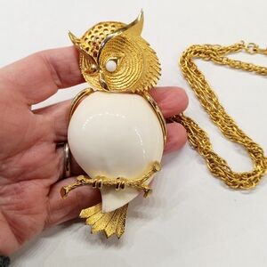 Vintage Giant Owl Necklace